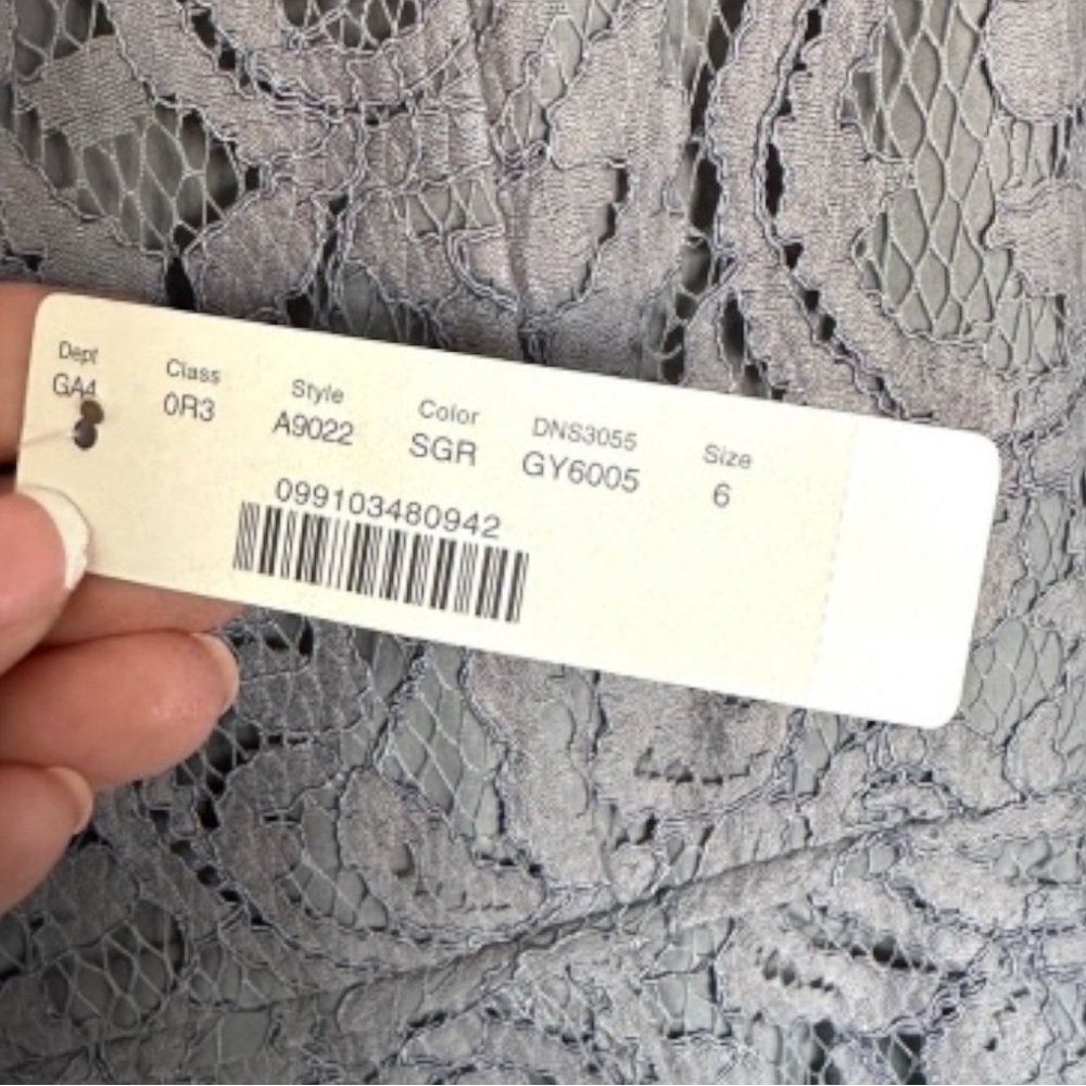 NWT J.Crew Natalia Grey Leavers Lace Dress Size 6-Stunning Lined V Neck Cocktail - Picture 4 of 16